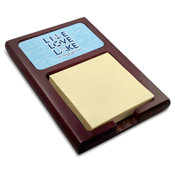 Custom Live Love Lake Red Mahogany Sticky Note Holder (Personalized)