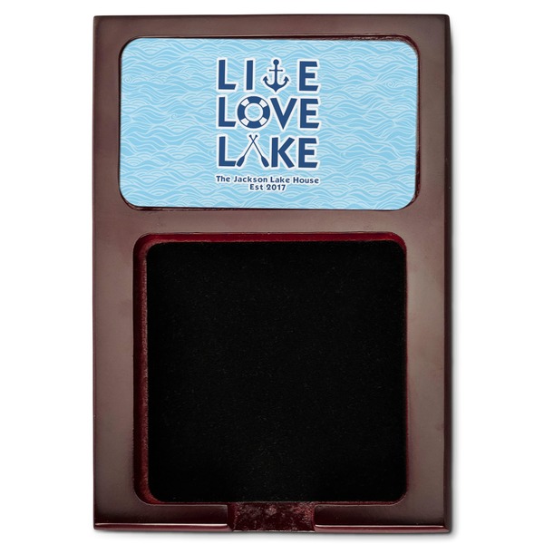 Live Love Lake Red Mahogany Sticky Note Holder - Flat
