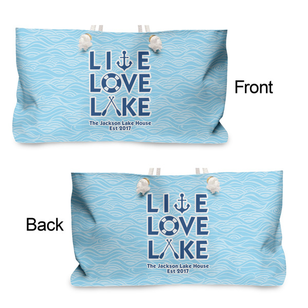 Live Love Lake Large Rope Tote - From & Back View