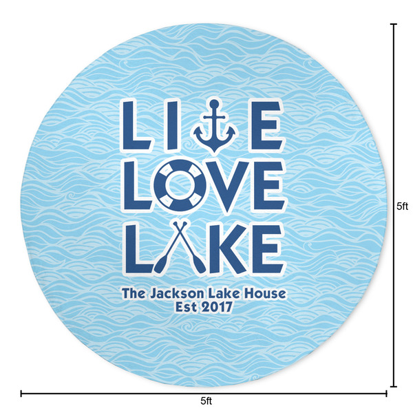 Live Love Lake Round Area Rug - Size
