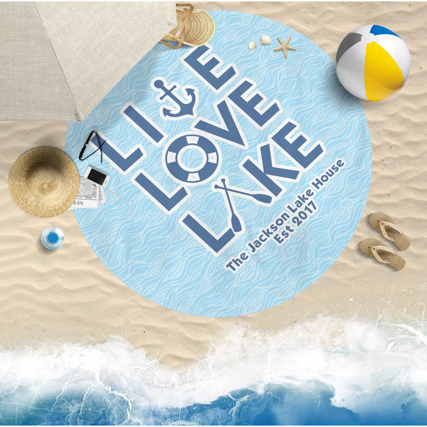 Live Love Lake Beach Towel Lifestyle