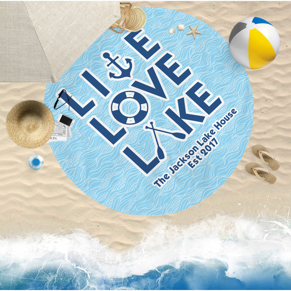 Live Love Lake Beach Towel Lifestyle