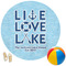 Live Love Lake Round Beach Towel (Personalized)