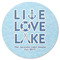 Live Love Lake Round Rubber Backed Coaster (Personalized)