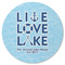 Live Love Lake Round Rubber Backed Coaster (Personalized)