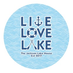 Live Love Lake Round Decal - XLarge (Personalized)