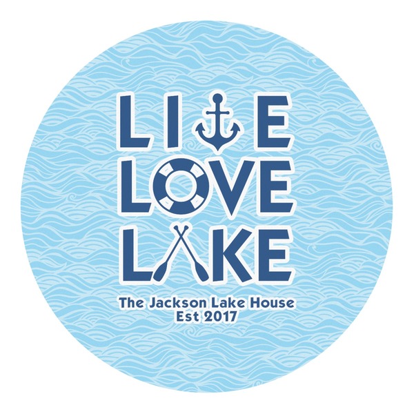 Custom Live Love Lake Round Decal - Large (Personalized)