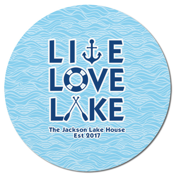 Live Love Lake Round Fridge Magnet - FRONT