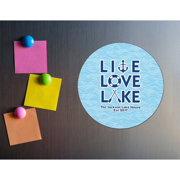 Live Love Lake Round Fridge Magnet - LIFESTYLE
