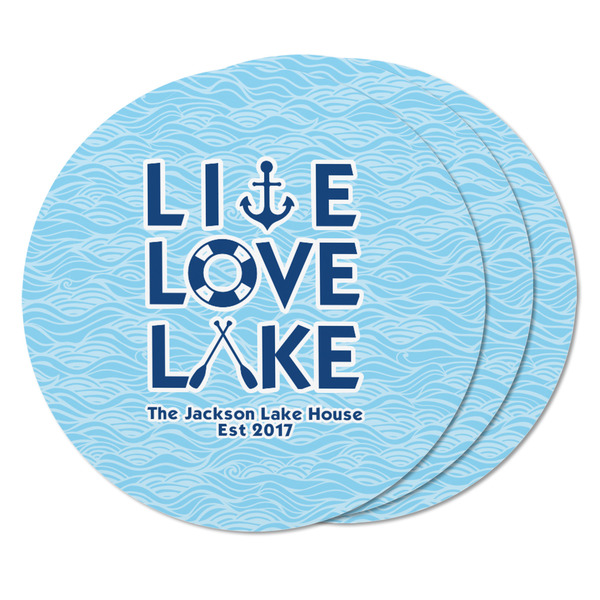 Live Love Lake Round Fridge Magnet - THREE