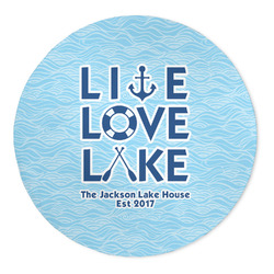 Live Love Lake 5' Round Indoor Area Rug (Personalized)