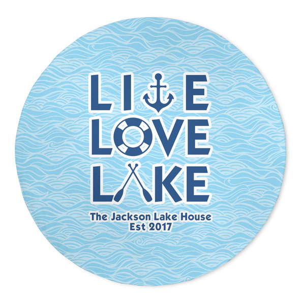 Custom Live Love Lake 5' Round Indoor Area Rug (Personalized)
