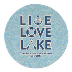 Live Love Lake Round Linen Placemat (Personalized)