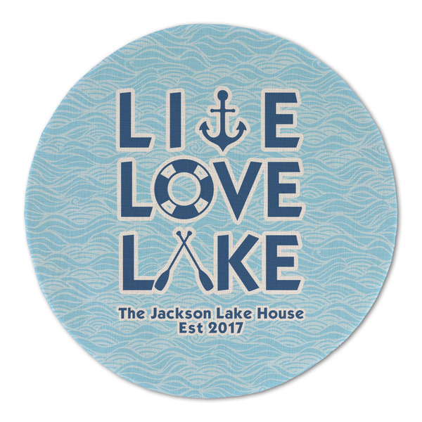 Custom Live Love Lake Round Linen Placemat (Personalized)