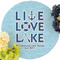 Live Love Lake Round Linen Placemats - Front (w flowers)