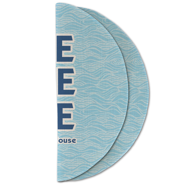 Live Love Lake Round Linen Placemats - HALF FOLDED (double sided)