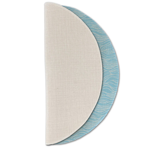 Live Love Lake Round Linen Placemats - HALF FOLDED (single sided)