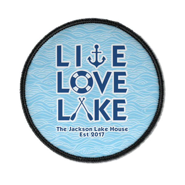 Custom Live Love Lake Iron On Round Patch w/ Name or Text