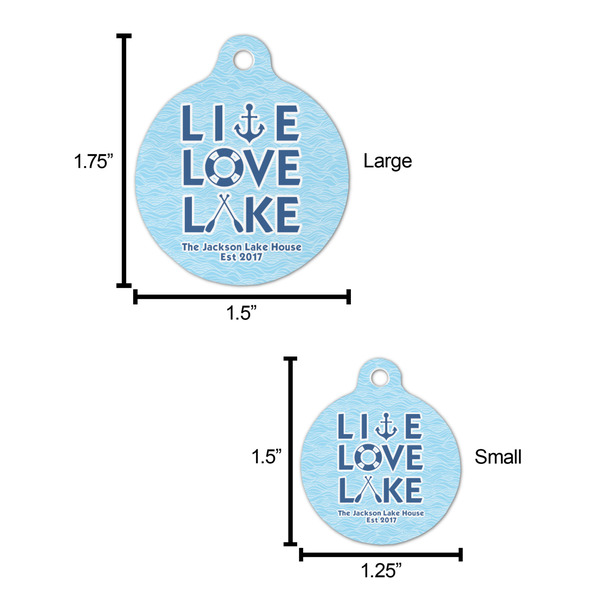 Live Love Lake Round Pet ID Tag - Large - Comparison Scale