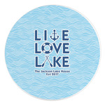 Live Love Lake Round Stone Trivet (Personalized)