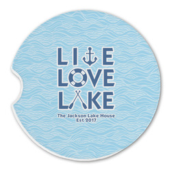 Live Love Lake Sandstone Car Coaster - Single (Personalized)