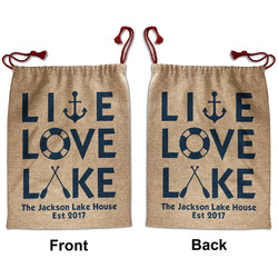 Live Love Lake Santa Sack - Front & Back (Personalized)