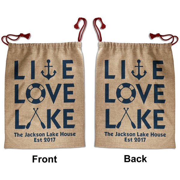 Custom Live Love Lake Santa Sack - Front & Back (Personalized)