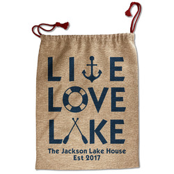 Live Love Lake Santa Sack - Front (Personalized)