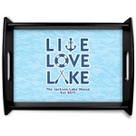 Live Love Lake Black Wooden Tray - Large (Personalized)