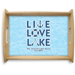 Live Love Lake Natural Wooden Tray - Large (Personalized)