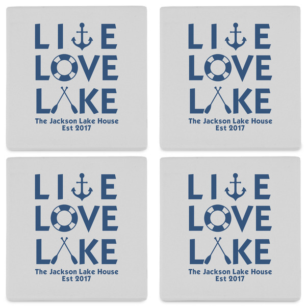 Live Love Lake Set of 4 Sandstone Coasters - See All 4 View