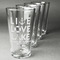 Live Love Lake Set of Four Engraved Pint Glasses - Set View