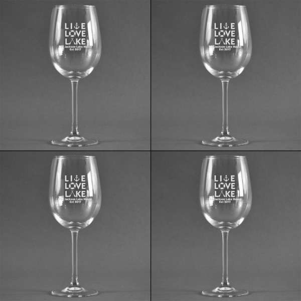 Lake House Quotes and Sayings Set of Four Personalized Wineglasses (Approval)