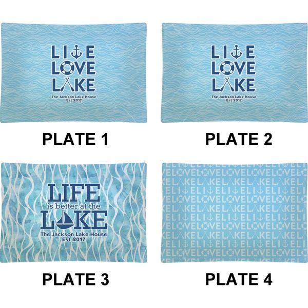 Live Love Lake Set of Rectangular Appetizer / Dessert Plates (Approval)