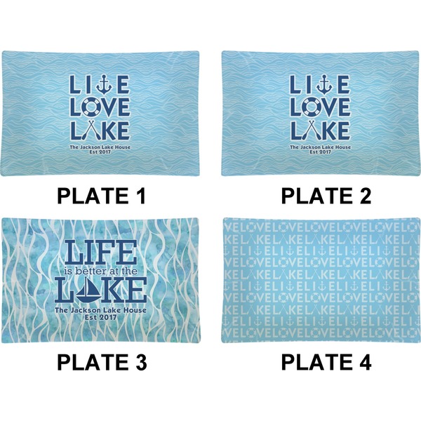 Live Love Lake Set of Rectangular Dinner Plates (Approval)