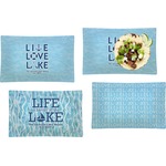 Live Love Lake Set of 4 Glass Rectangular Lunch / Dinner Plate (Personalized)