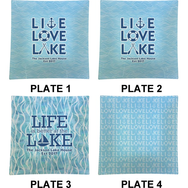 Live Love Lake Set of Square Dinner Plates (Approval)