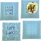 Live Love Lake Set of 4 Glass Square Lunch / Dinner Plate 9.5" (Personalized)