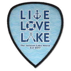 Live Love Lake Iron on Shield Patch A w/ Name or Text