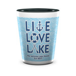 Live Love Lake Ceramic Shot Glass - 1.5 oz - Two Tone - Set of 4 (Personalized)