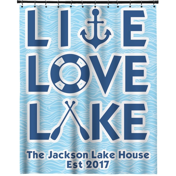 Custom Live Love Lake Extra Long Shower Curtain - 70"x84" (Personalized)