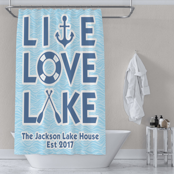 Live Love Lake Shower Curtain Lifestyle