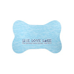 Live Love Lake Bone Shaped Dog Food Mat (Small) (Personalized)