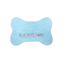 Live Love Lake Bone Shaped Dog Food Mat (Small) (Personalized)