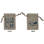 Live Love Lake Small Burlap Gift Bag - Front & Back (Personalized)