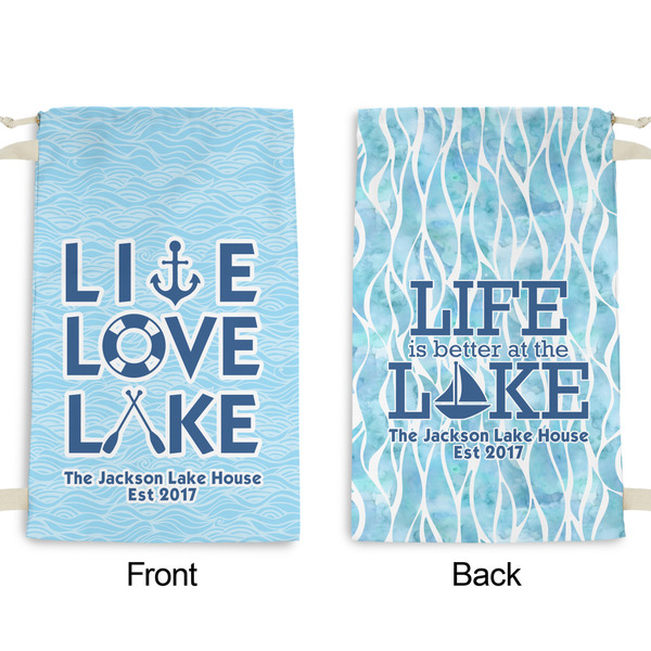 Live Love Lake Small Laundry Bag - Front & Back View