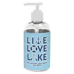 Live Love Lake Plastic Soap / Lotion Dispenser (8 oz - Small - White) (Personalized)