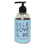 Live Love Lake Plastic Soap / Lotion Dispenser (8 oz - Small - Black) (Personalized)