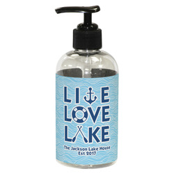 Live Love Lake Plastic Soap / Lotion Dispenser (8 oz - Small - Black) (Personalized)