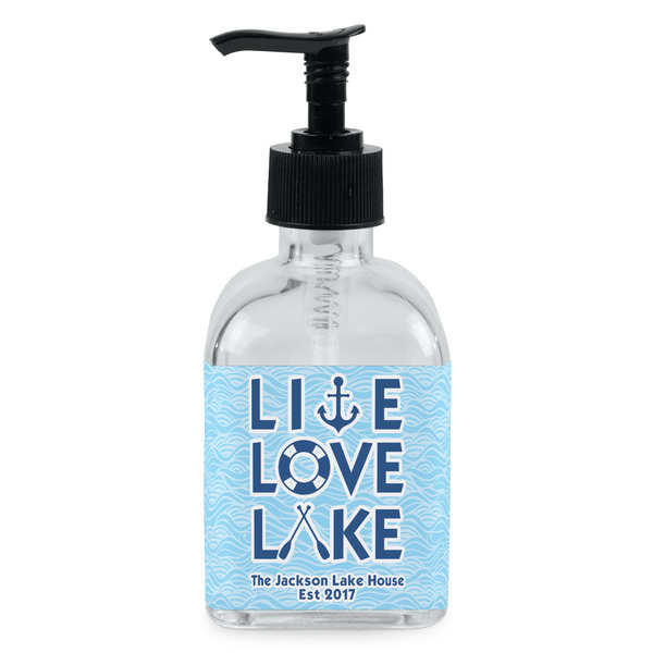 Custom Live Love Lake Glass Soap & Lotion Bottle - Single Bottle (Personalized)